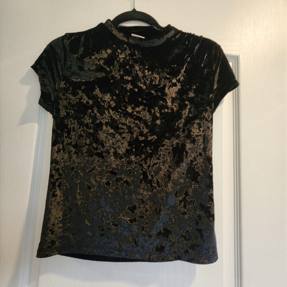a new day Black Velvet Blouse Size M Euc